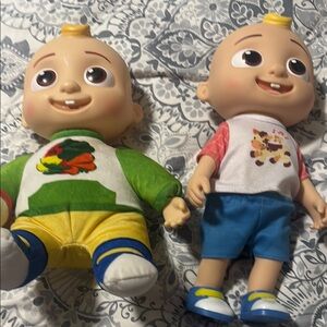 Green and Yellow Dolls with Accessories